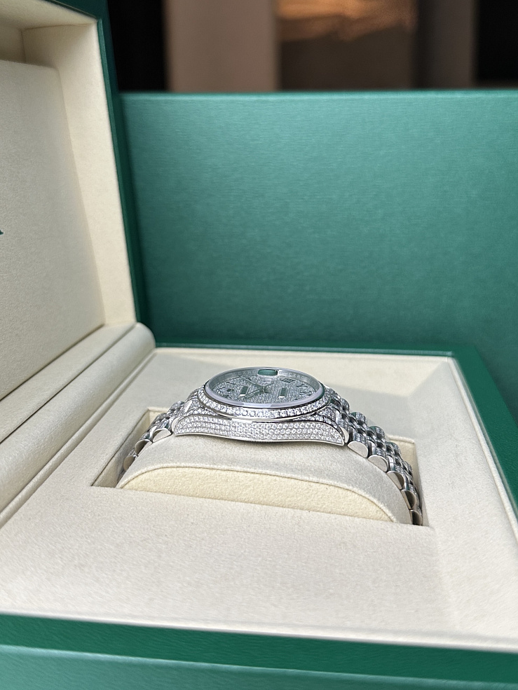 Datejust 36 mm Steel Iced CUSTOM DIAMONDS Jubilee Bracelet