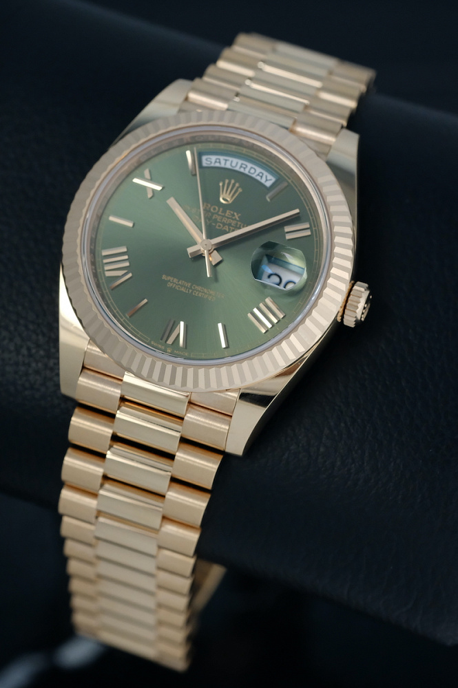 Day-Date 40 mm Rose Gold Olive Dial