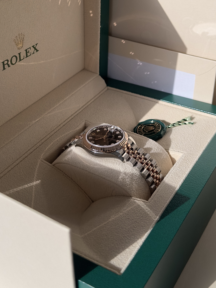 Datejust 31mm Steel and Everose Gold Chocolate Dial Diamond index Jubilee Bracelet