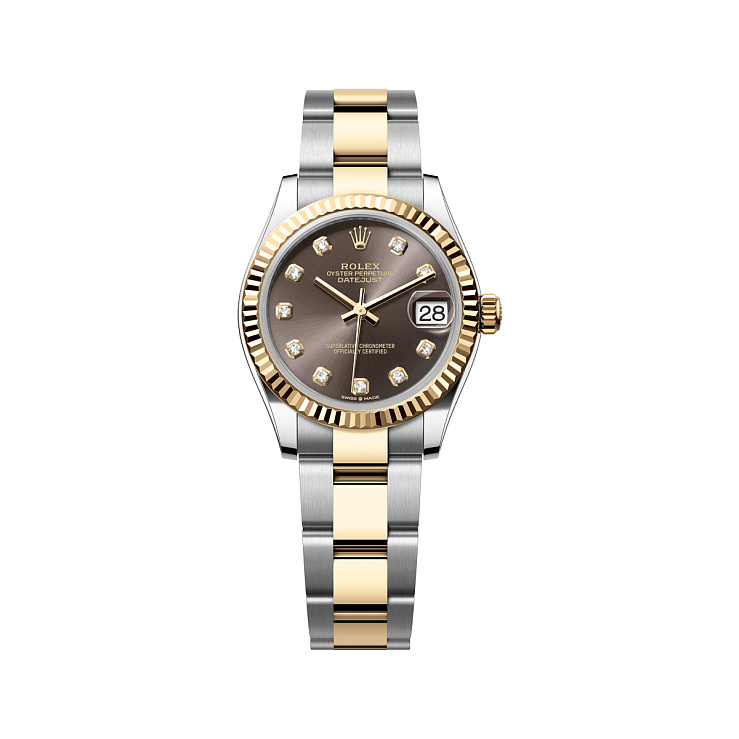 Datejust 31mm Steel & Yellow Gold Dark Grey Diamonds Dial Oyster
