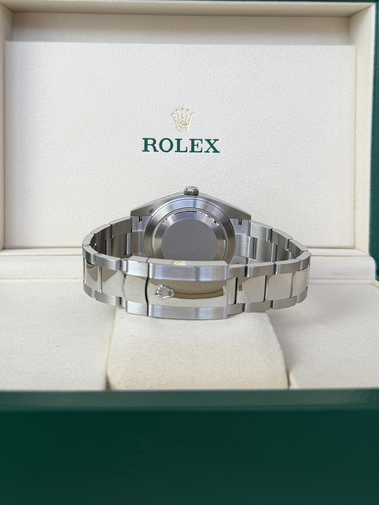 Datejust 41mm Steel & White gold Bright Blue Roman Dial