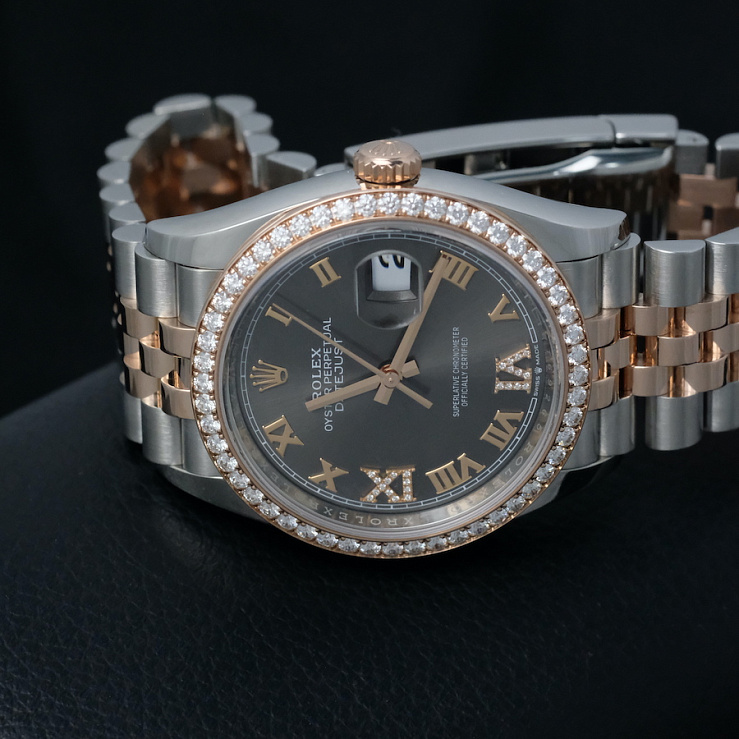 Datejust 36mm Steel & Rose Gold Diamond Bezel