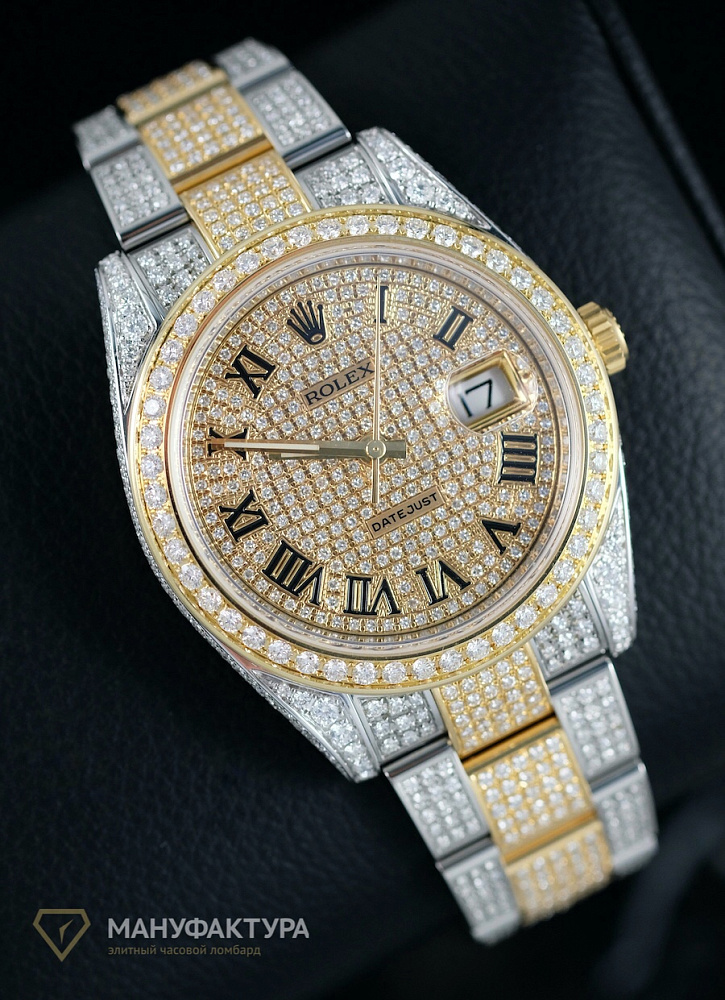 Datejust 41mm Twotone Full Pave Custom Diamonds