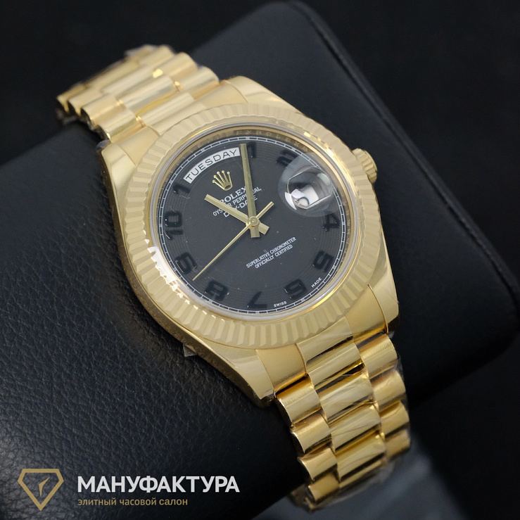 Day-Date II 41mm Yellow Gold President Black Dial