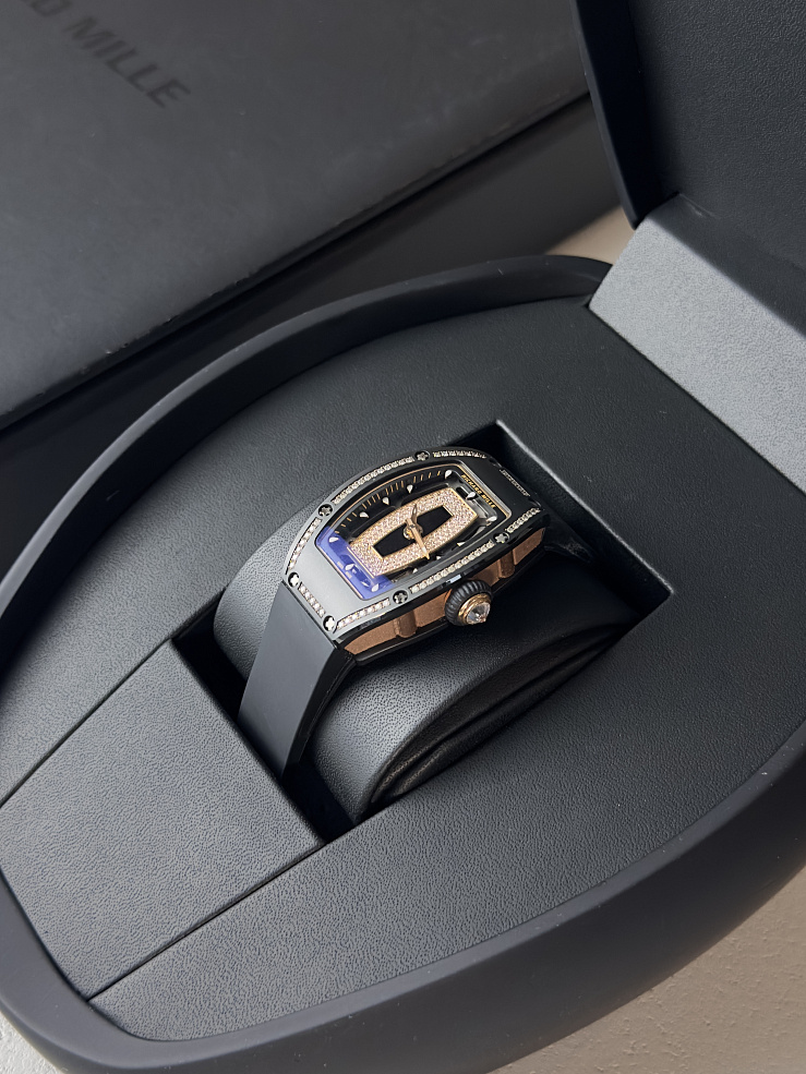 Black Ceramic & Rose Gold with Diamonds
