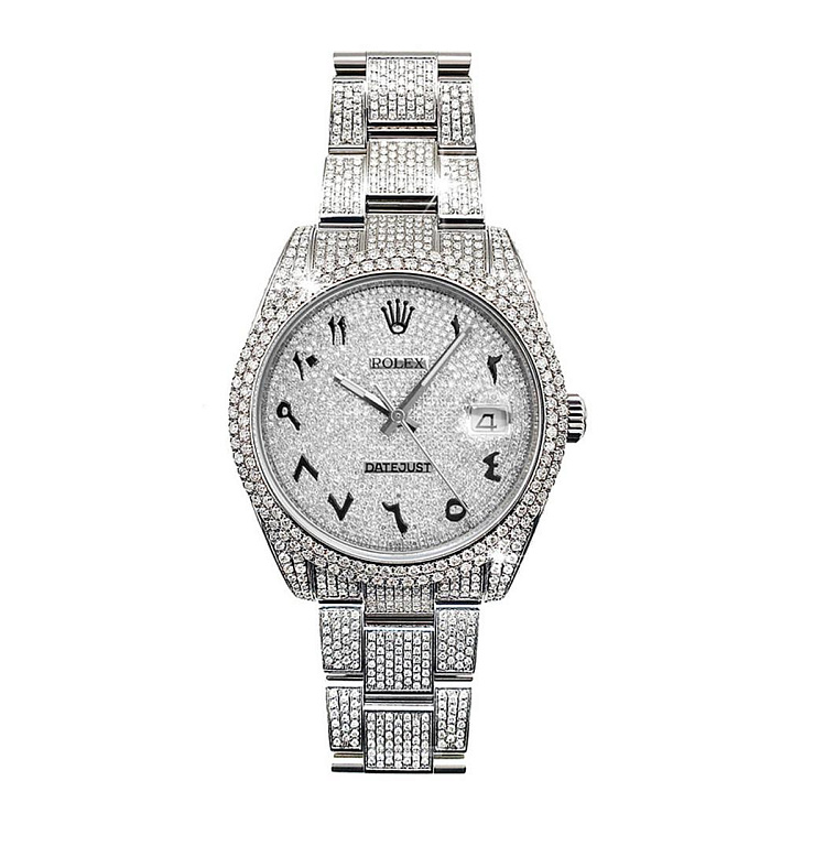 Datejust 41mm Full Pave Arabic Dial Custom Diamonds