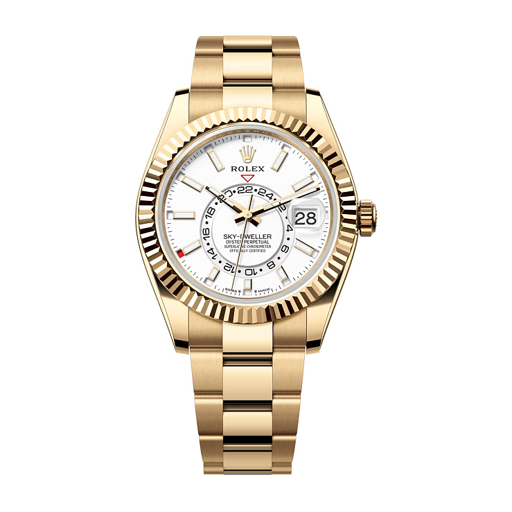 Sky-Dweller Yellow Gold White Dial Oyster bracelet