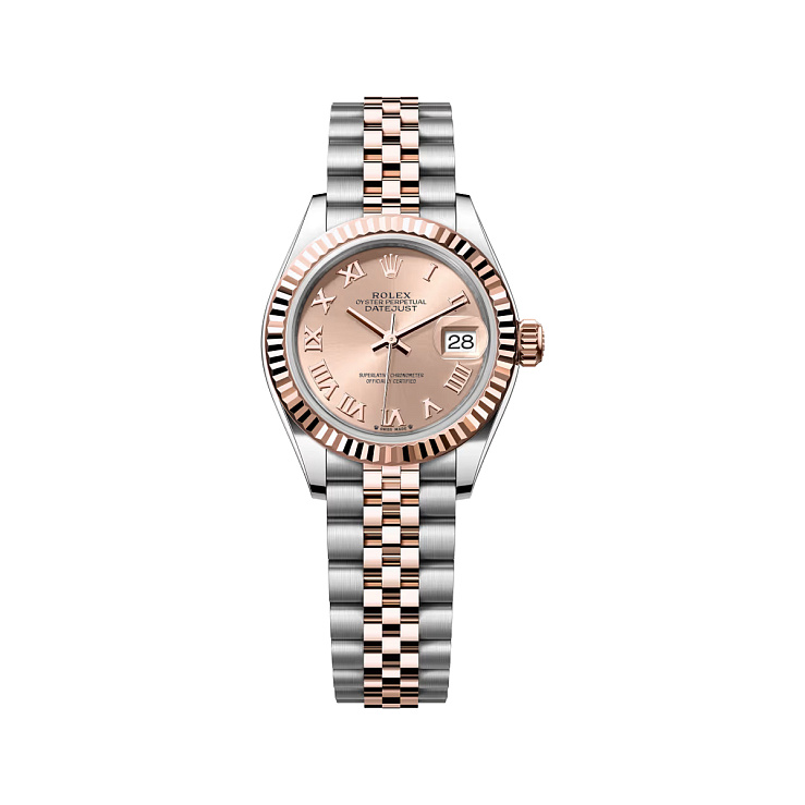 Lady-Datejust 28mm Steel & Rose Gold Rose Roman Dial Jubilee Bracelet