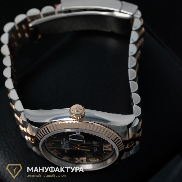Datejust 36mm Steel and Everose Gold Slate and 6, 9 Diamonds