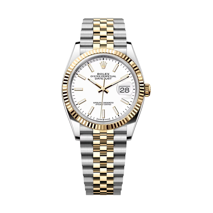 Datejust 36mm Steel & Yellow Gold White Dial Jubilee Bracelet