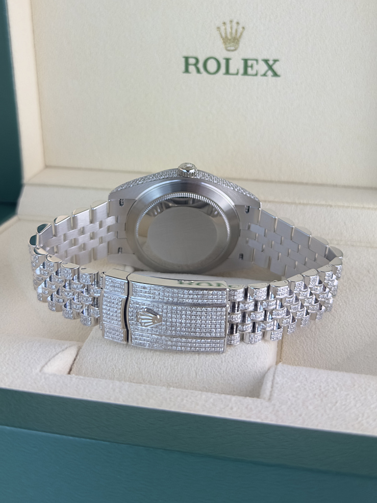 Datejust 41mm Full Pave Custom Diamonds Jubilee Bracelet