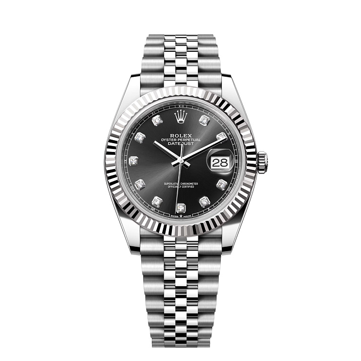 Datejust 41mm Black Dial Diamond Index