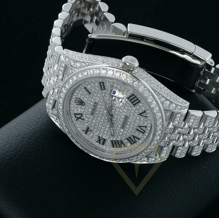 Datejust II Full Pave Iced Out Diamonds
