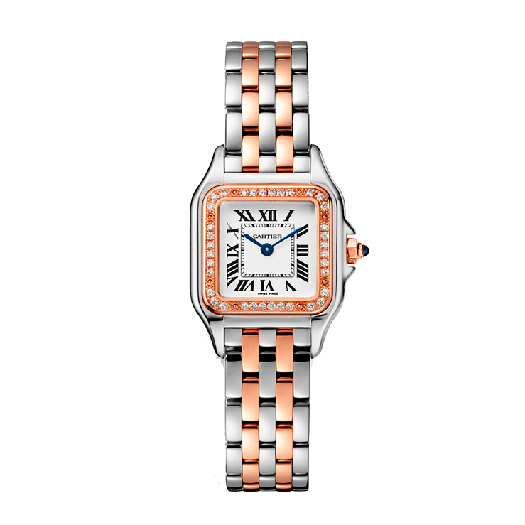 Panthere Small Steel/Rose Gold Diamonds