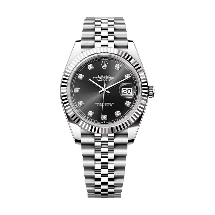 Datejust 41mm Steel & White Gold Black Diamond Dial Jubilee bracelet