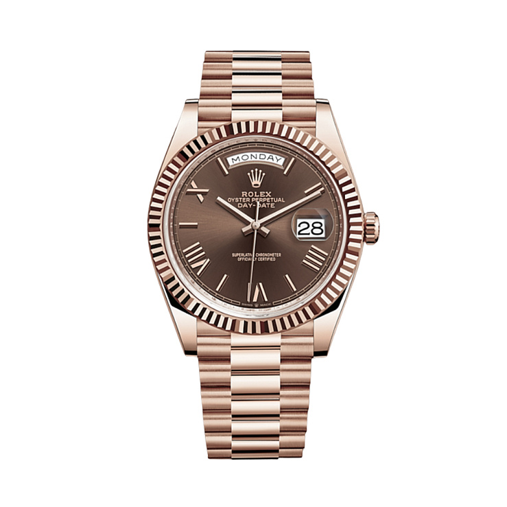 Day Date Rose Gold 40mm Chocolate Brown Dial