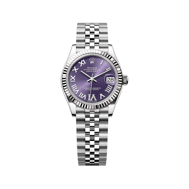 Datejust 31mm Steel & White gold Purple VI Diamond Dial Jubilee Bracelet