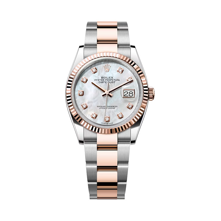 Datejust 36 Steel & Rose Gold Mother of Pearl Dial Oyster bracelet