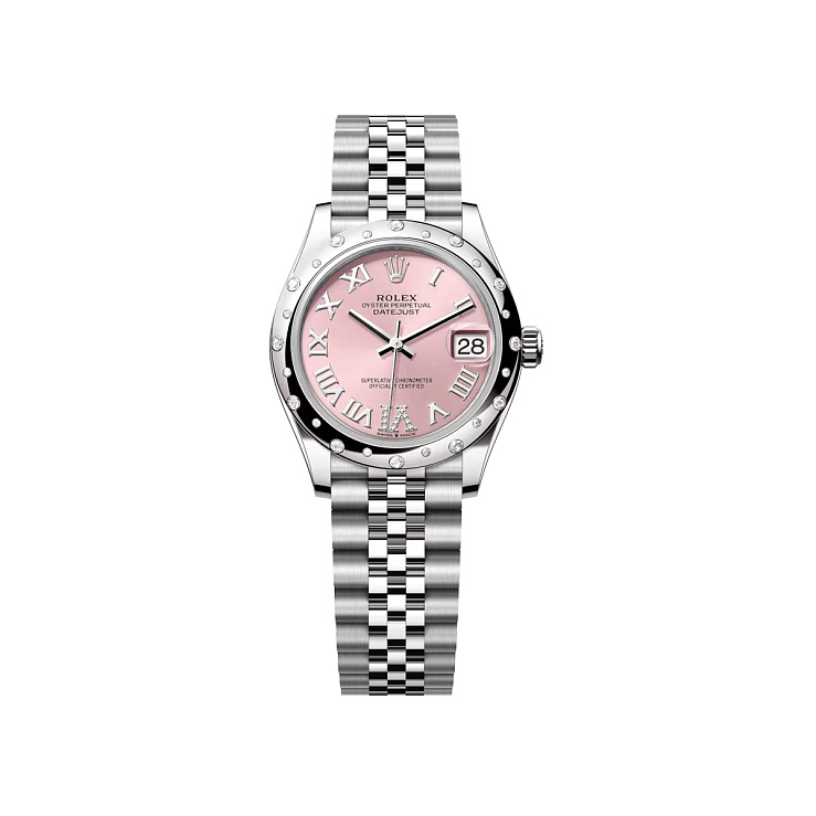 Datejust 31mm Steel & White gold Pink Roman VI Diamond Dial Diamond bezel Jubilee