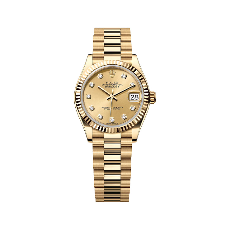Datejust 31mm Yellow Gold Champagne Diamond dial