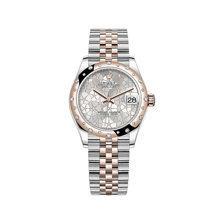 Datejust 31mm Steel and Everose Gold Floral Dial Jubilee bracelet