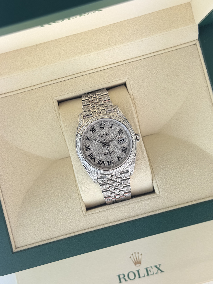 Datejust 41mm Full Pave Custom Diamonds Jubilee Bracelet