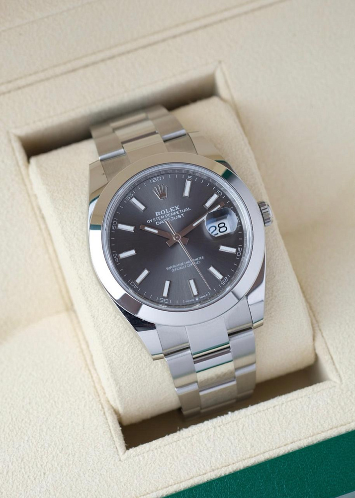 Datejust 41mm Steel Dark Rhodium Dial Oyster Bracelet
