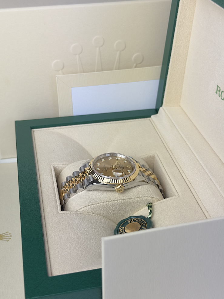 Datejust 36mm Steel & Yellow Gold Champagne Diamond Dial Jubilee bracelet