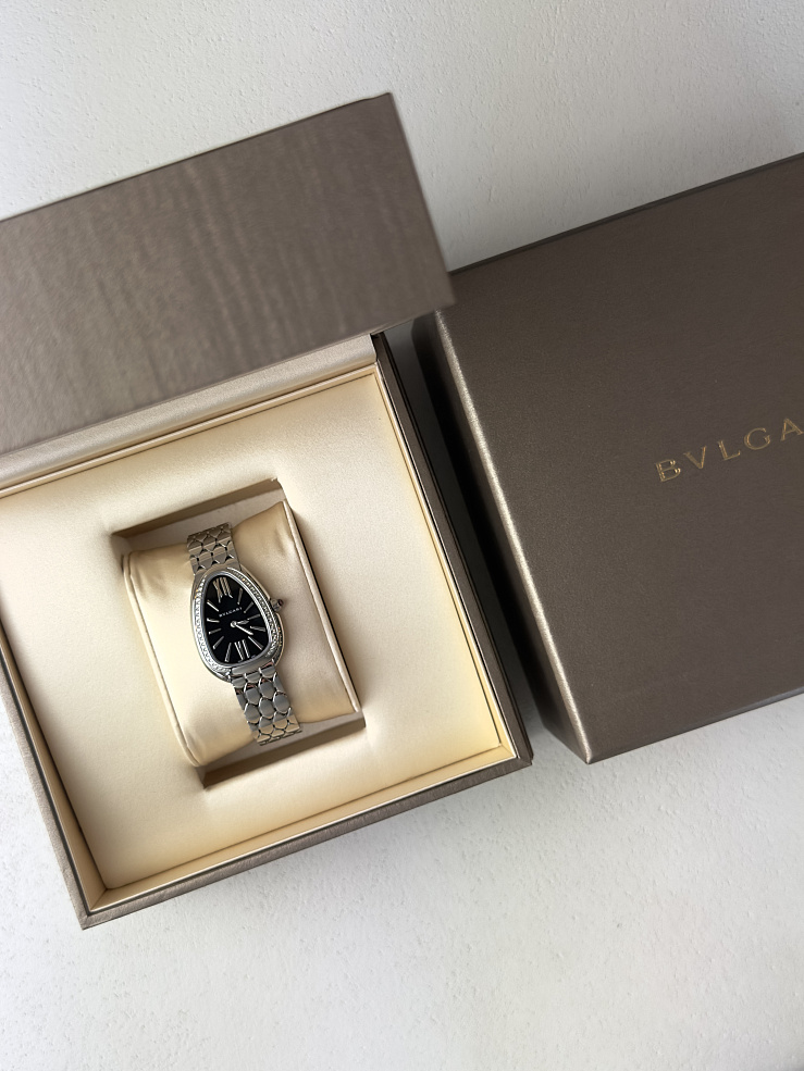 Serpenti Seduttori Steel Diamond bezel Black Dial 