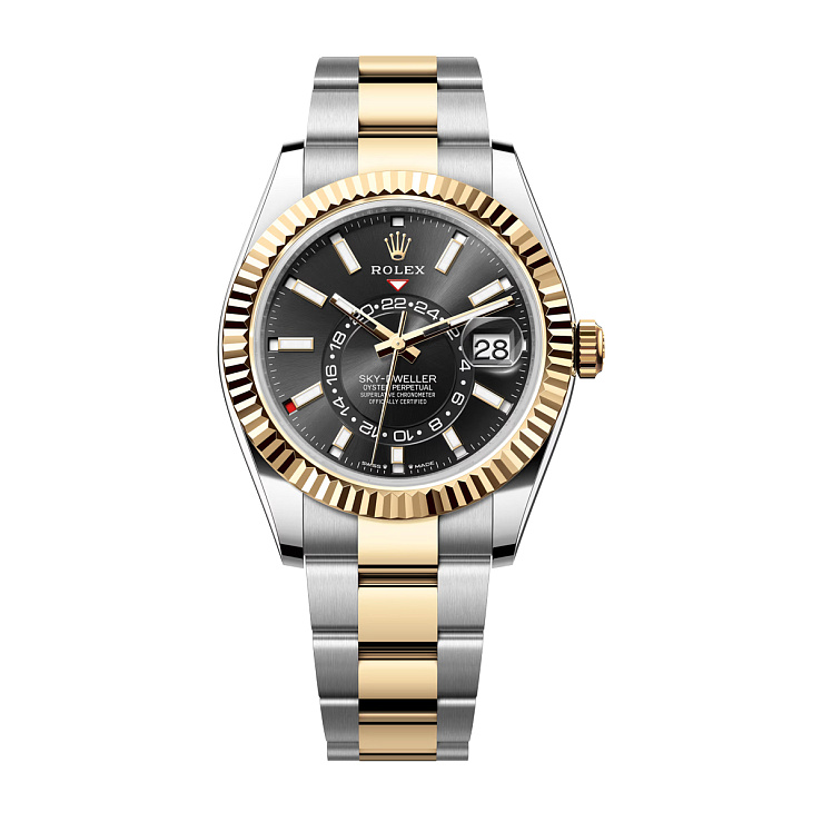 Sky-Dweller 42mm Steel & Yellow Gold Black Dial Oyster bracelet