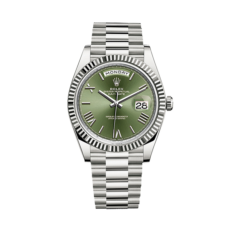 Oyster Perpetual White Gold Day-Date Olive Dial