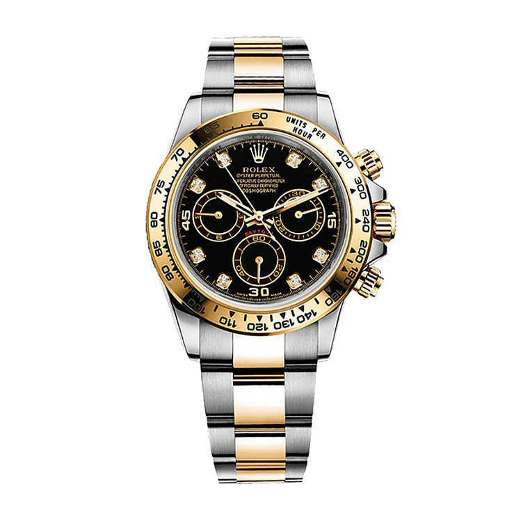 Oyster Perpetual Cosmograph Daytona Black Dial 8 Diamonds