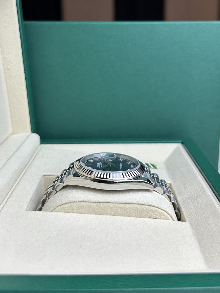 Datejust 41mm Steel & White gold Blue Diamond Dial Jubilee Bracelet