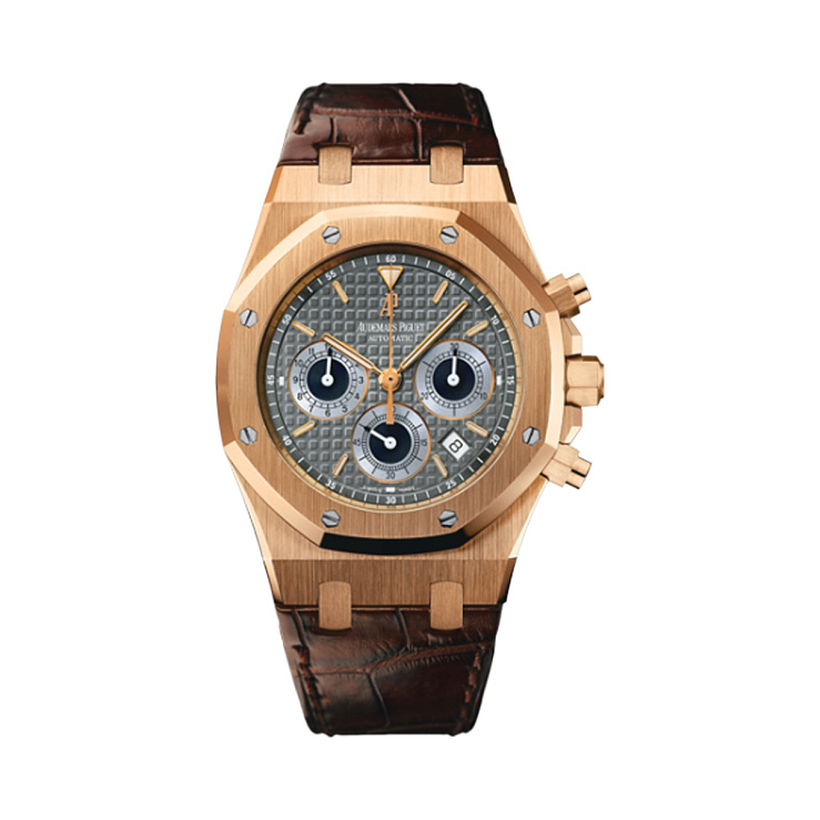 Royal Oak Chronograph 39mm Pink Gold Brown Strap