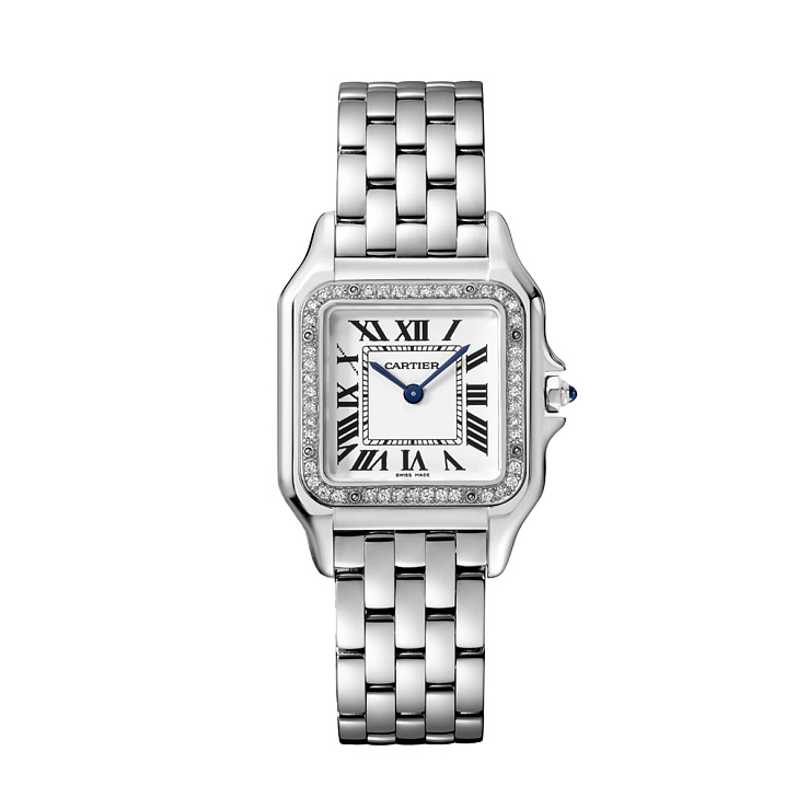 Panthere De Cartier Medium Steel Diamonds