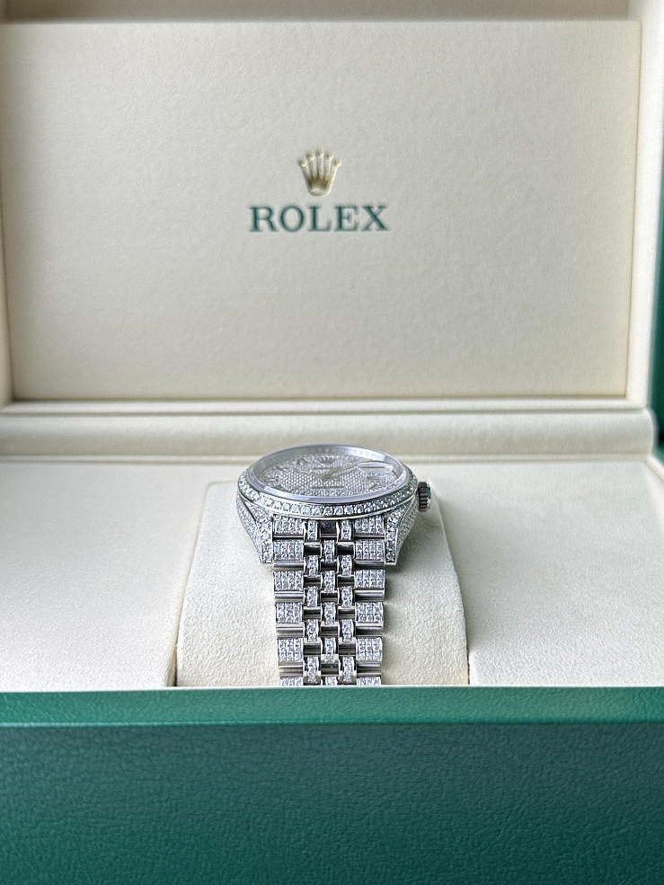 Datejust 36 mm Steel Iced CUSTOM DIAMONDS Jubilee Bracelet