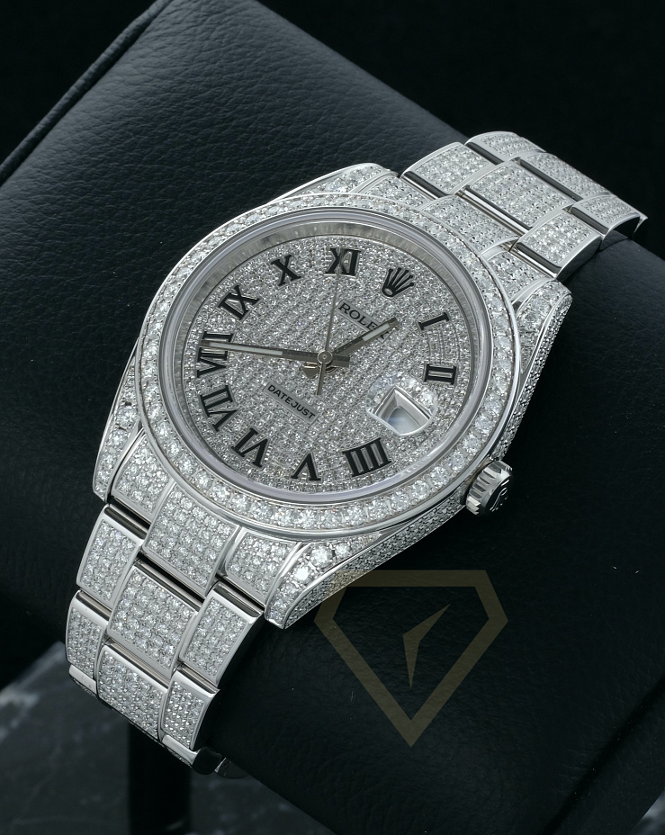 Datejust II Full Pave Iced Out Diamonds