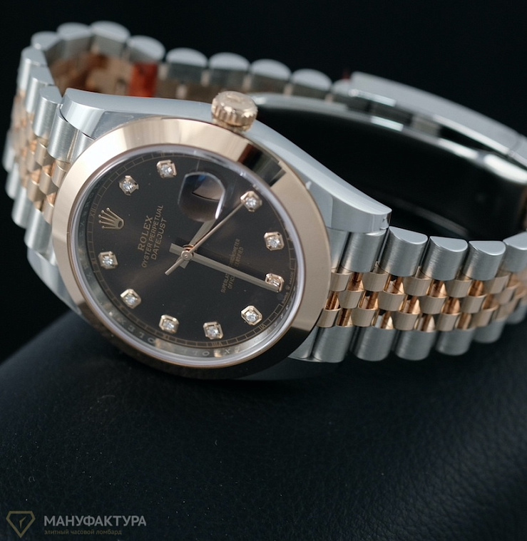 Datejust II 41mm Steel & Everose Gold Chocolate Diamonds Dial