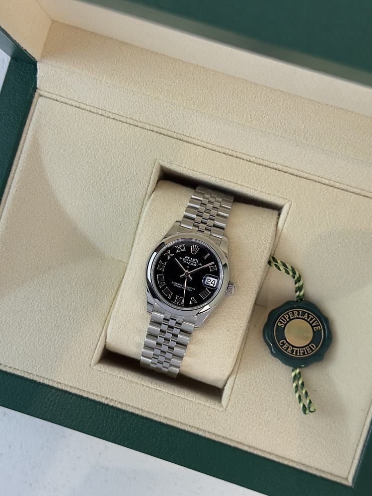 Datejust 31mm Steel Black Roman Dial Jubilee Bracelet