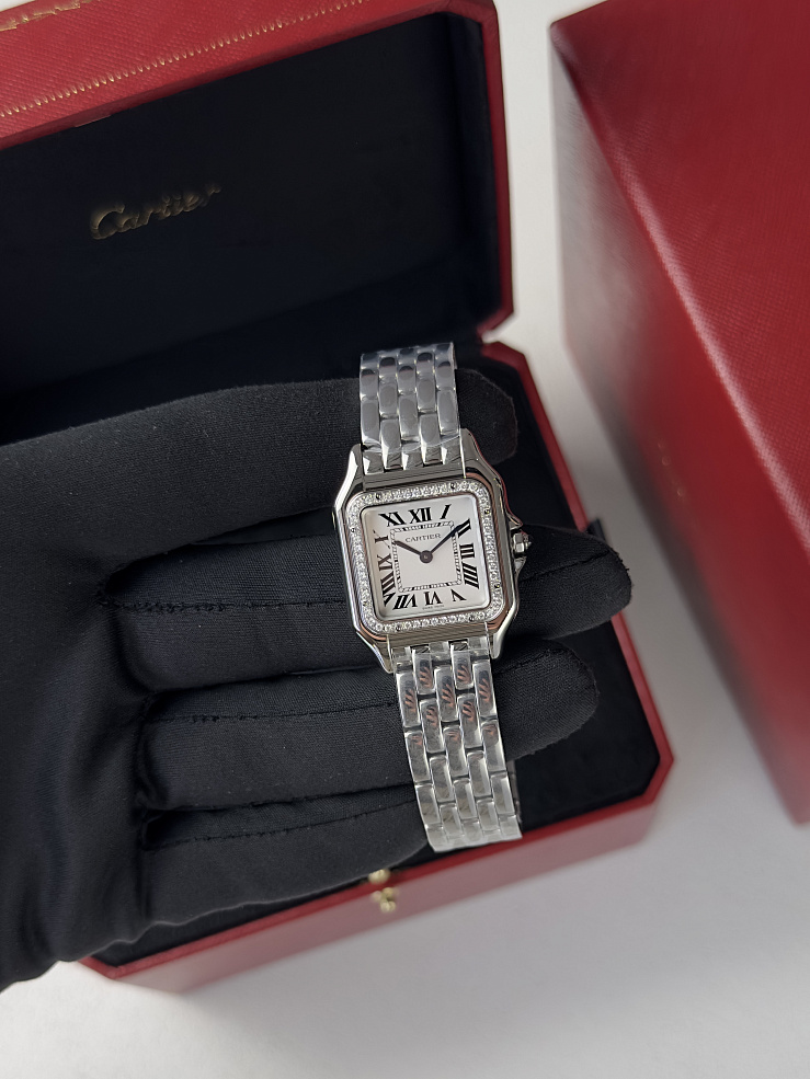 Panthere De Cartier Medium Steel Diamonds
