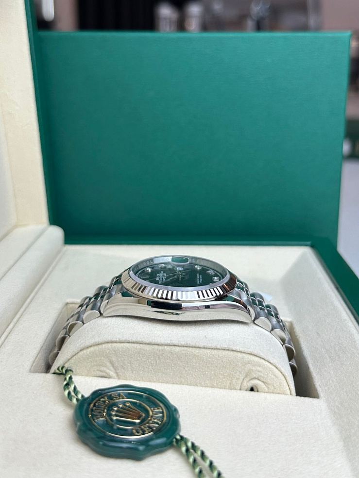 Datejust 36mm Steel & White Gold Black Dial Diamonds Jubilee bracelet