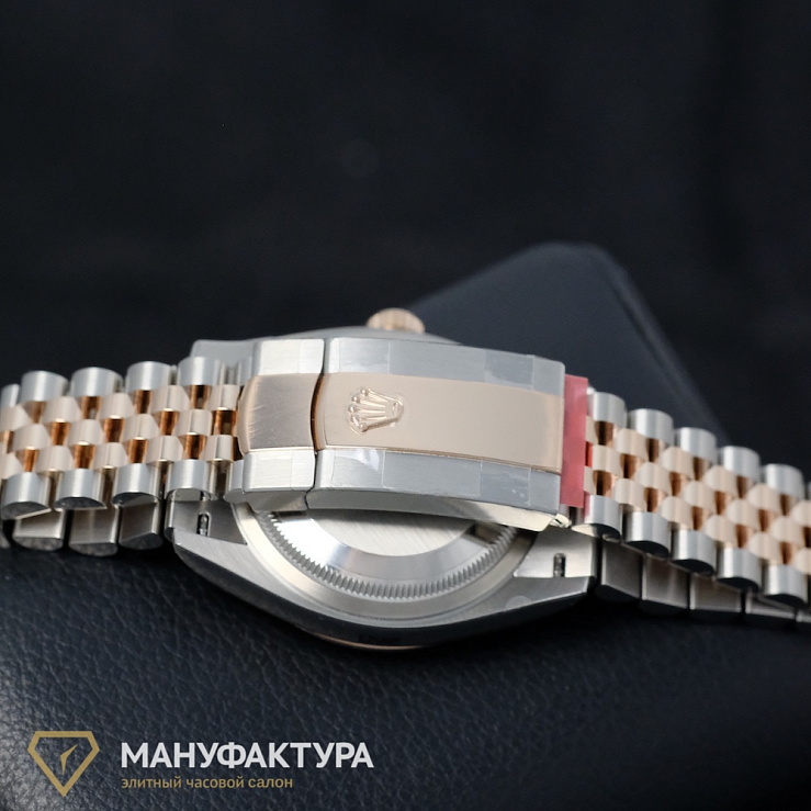 Datejust 36mm Steel and Everose Gold Black Dial Diamonds