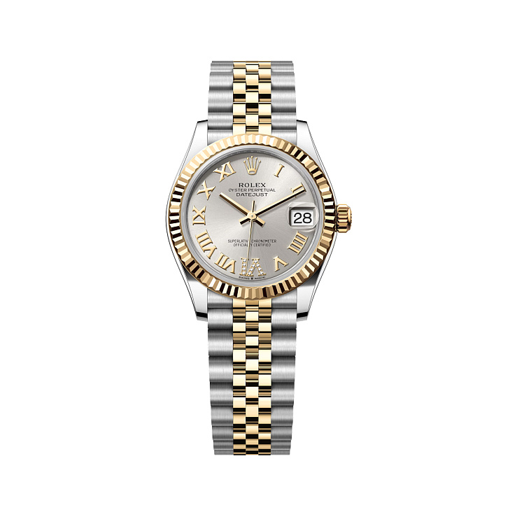 Datejust 31mm Steel & Yellow Gold VI Diamond Silver Roman Dial Jubilee Bracelet