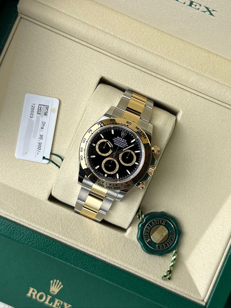 COSMOGRAPH DAYTONA Steel & Yellow gold Black Dial 