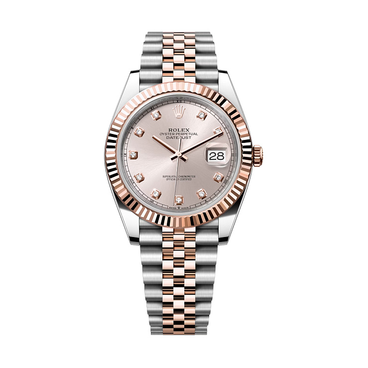 Datejust 41mm Steel & Rose Gold Sundust Diamond dial Jubilee bracelet