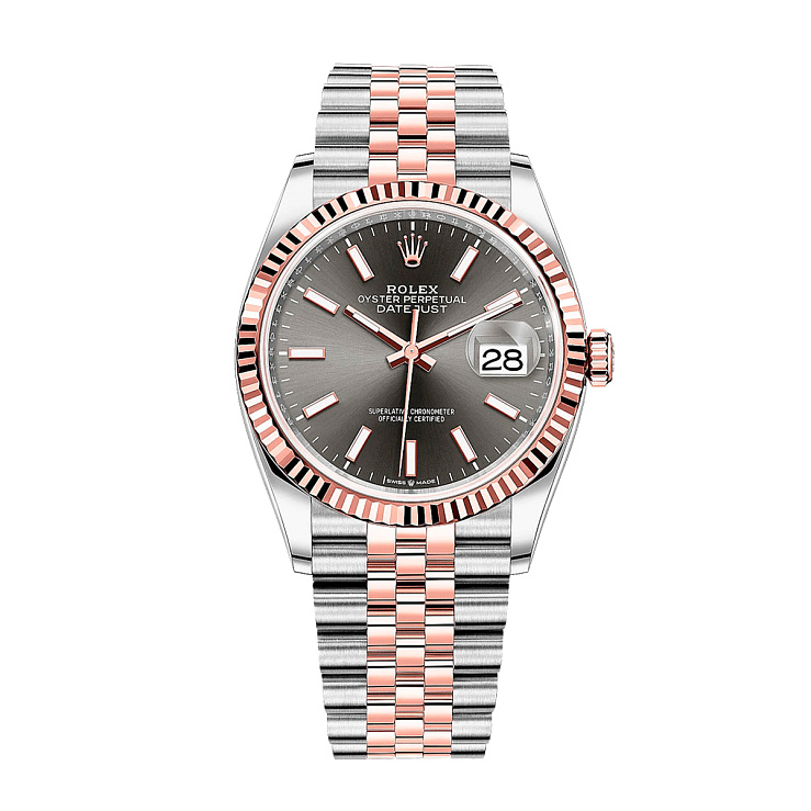 Datejust 36 mm Steel and Everose Gold Slate Dial