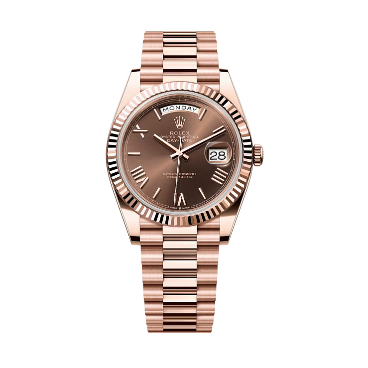 Day Date 40 Rose Gold Chocolate Brown Dial