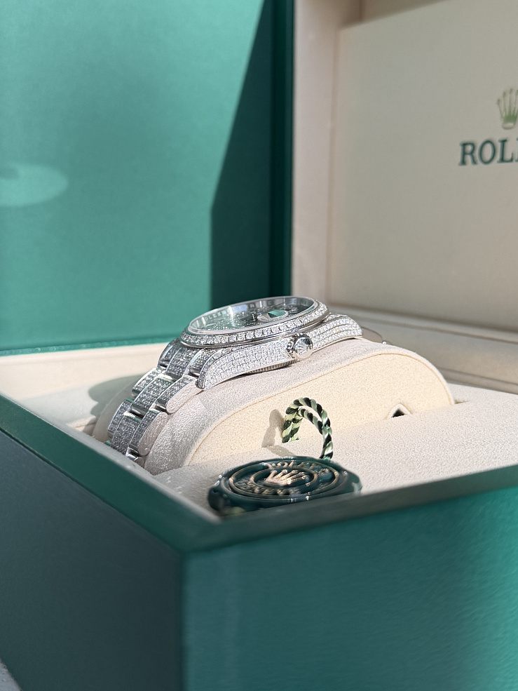 Datejust 36 mm Steel Iced Custom Diamonds Oyster Bracelet
