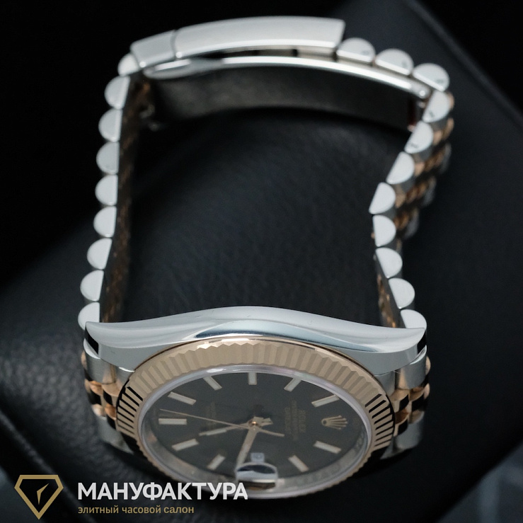 Datejust 41mm Steel Rose Gold Chocolate Dial