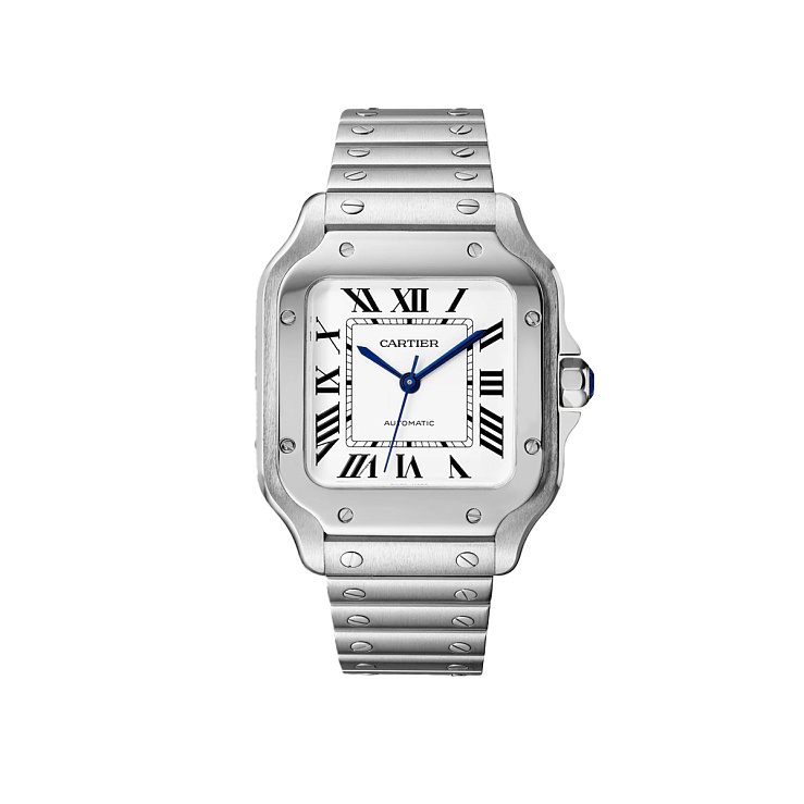 Santos De Cartier Medium White Dial Steel